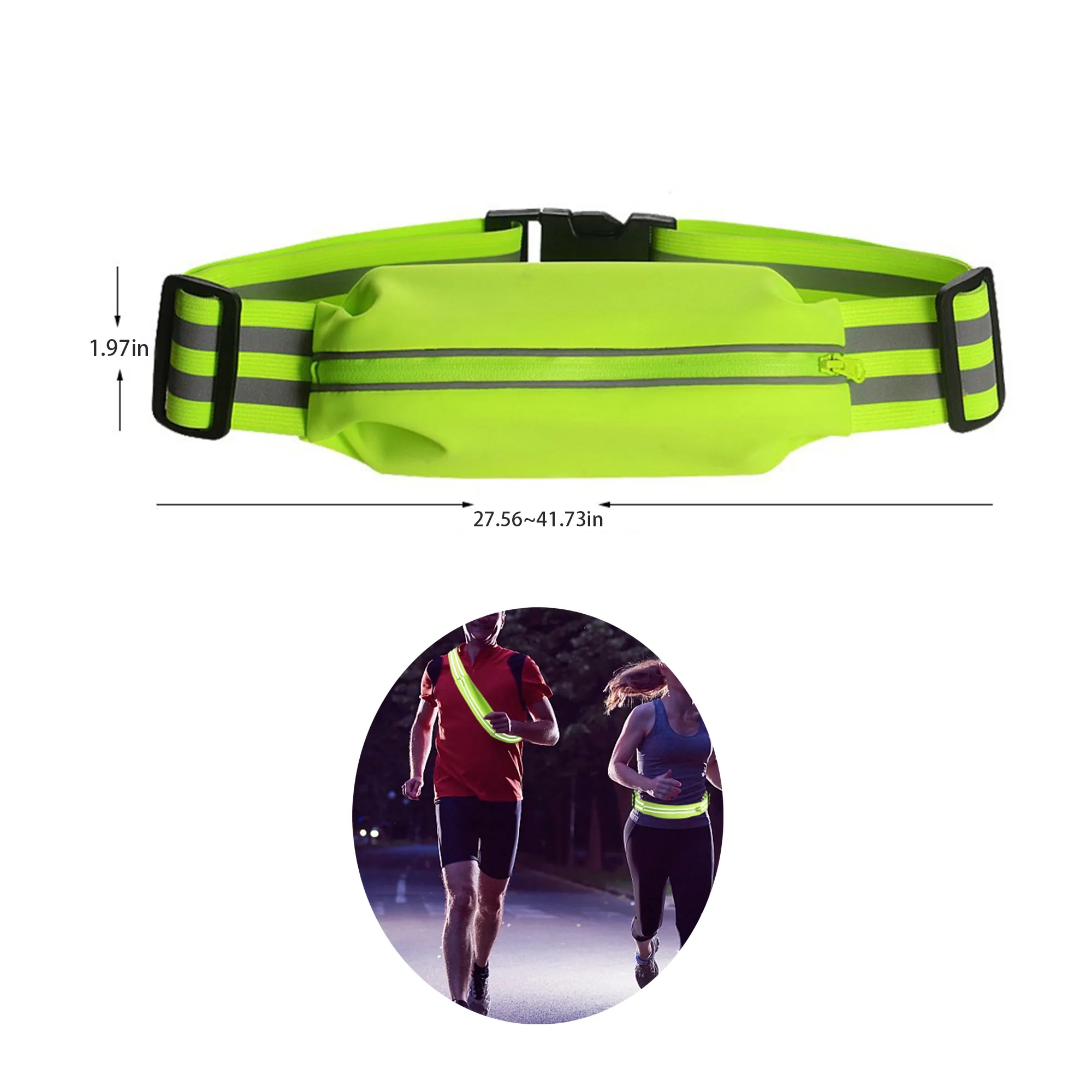 Outdoor Cycling Waist Bag Running Safety Reflective Belt 4