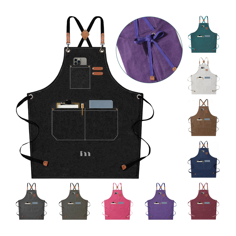 Cotton Canvas Cross Back Heavy Duty Adjustable Work Apron 1