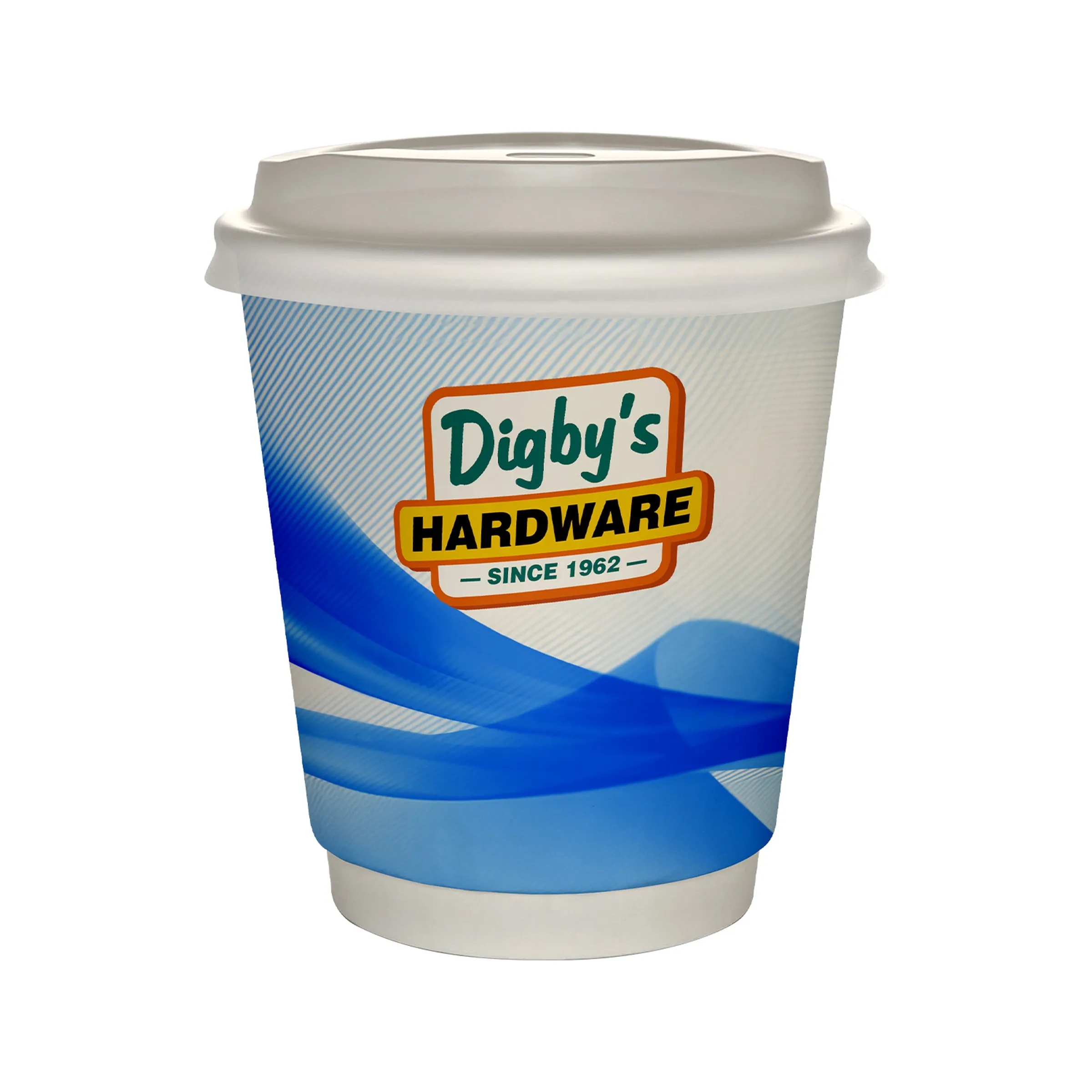 10 oz Full Color Groovy Insulated Paper Cup With Lid 6