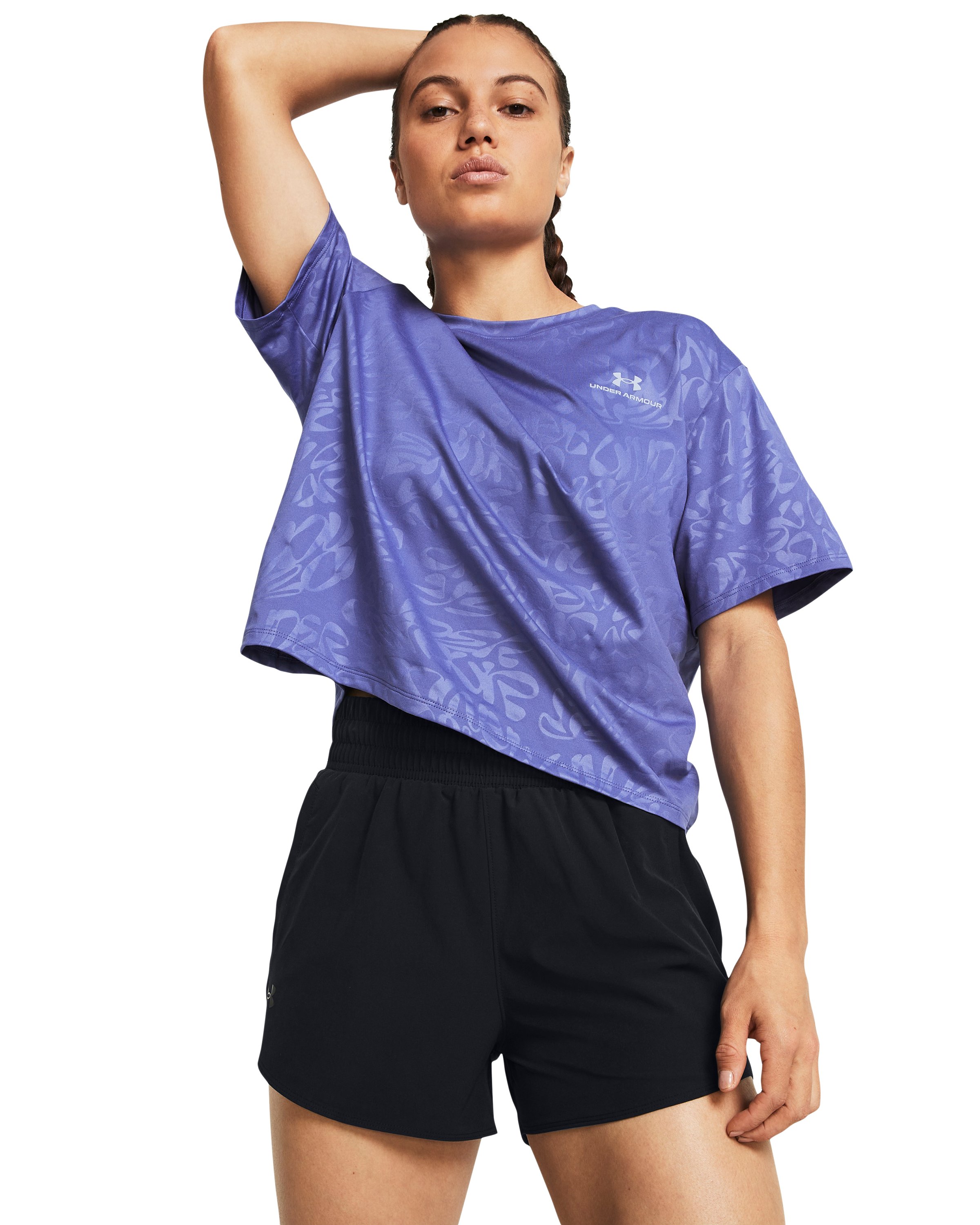 UA Vanish Energy Emboss Women's Crop Short Sleeve 2
