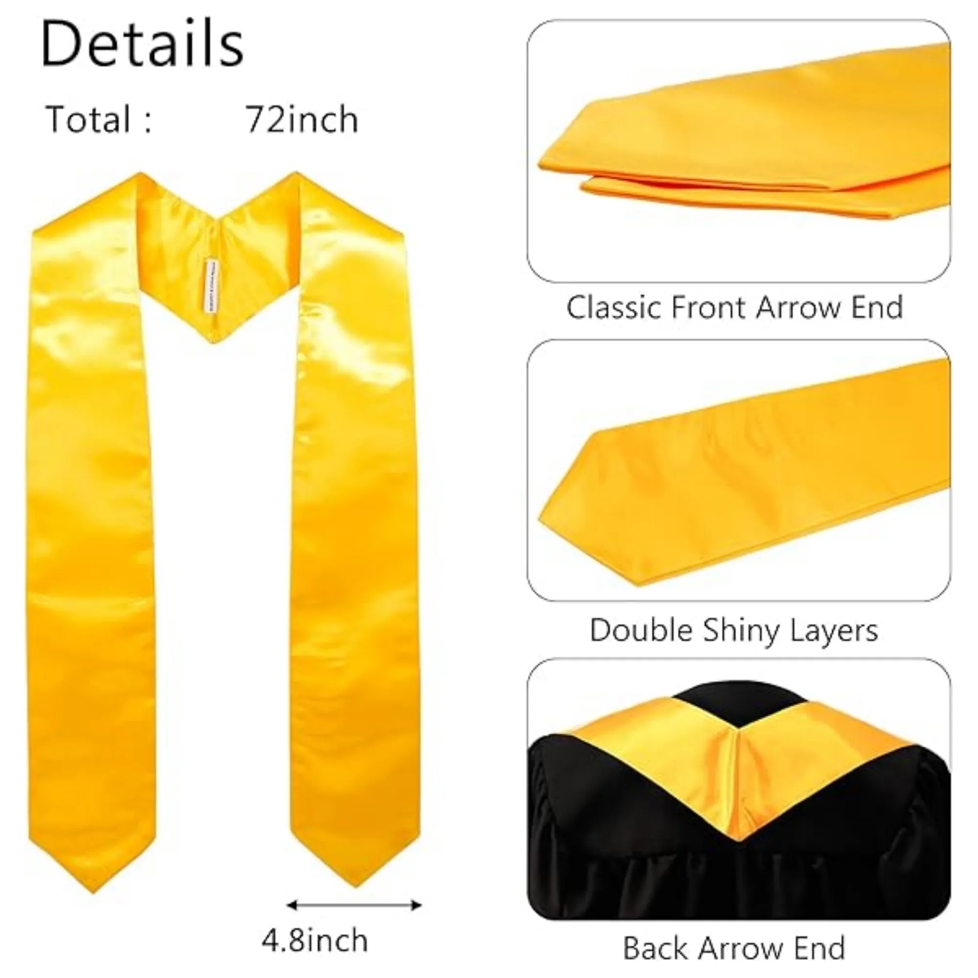 Solid-Color Graduation Veremonial Stole 6