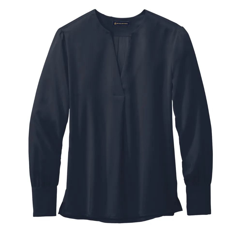 Brooks Brothers(R) Women's Open-Neck Satin Blouse 5