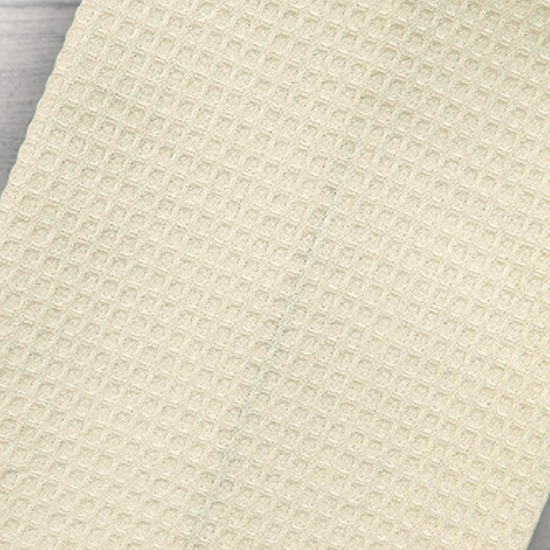 Cream Waffle Weave Kitchen Towel with Custom Print 1