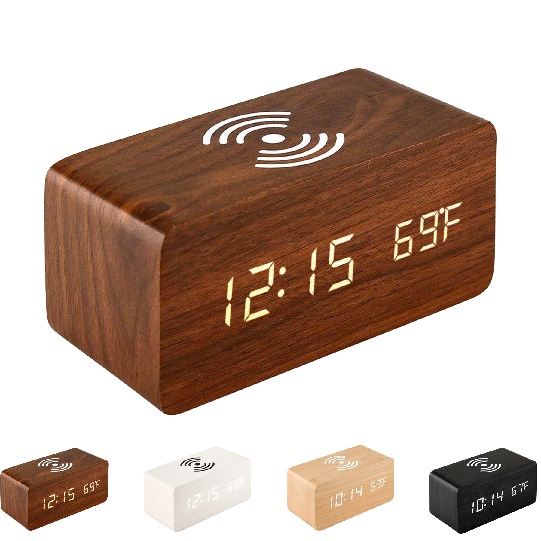 Wooden LED Digital Alarm Clock 4