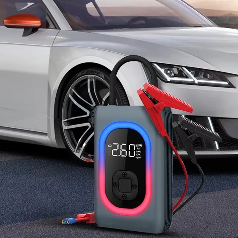 Digital Display Electric Air Compressor & Car Jump Starter 7