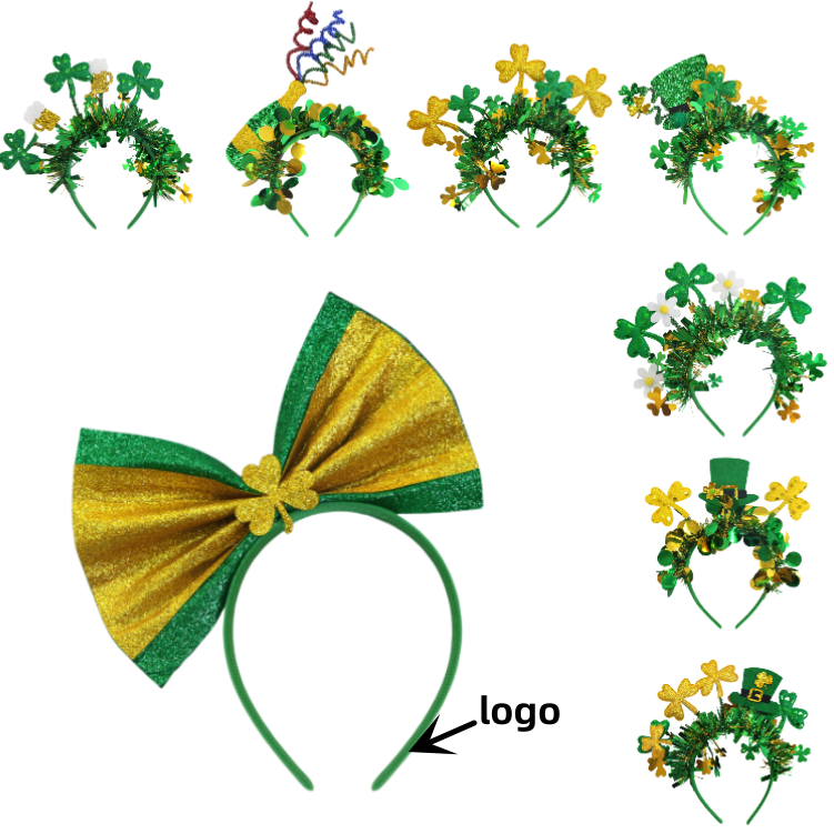 Festive Shamrock Headbands for Irish Events & Parties - Customizable Colors & Styles 1