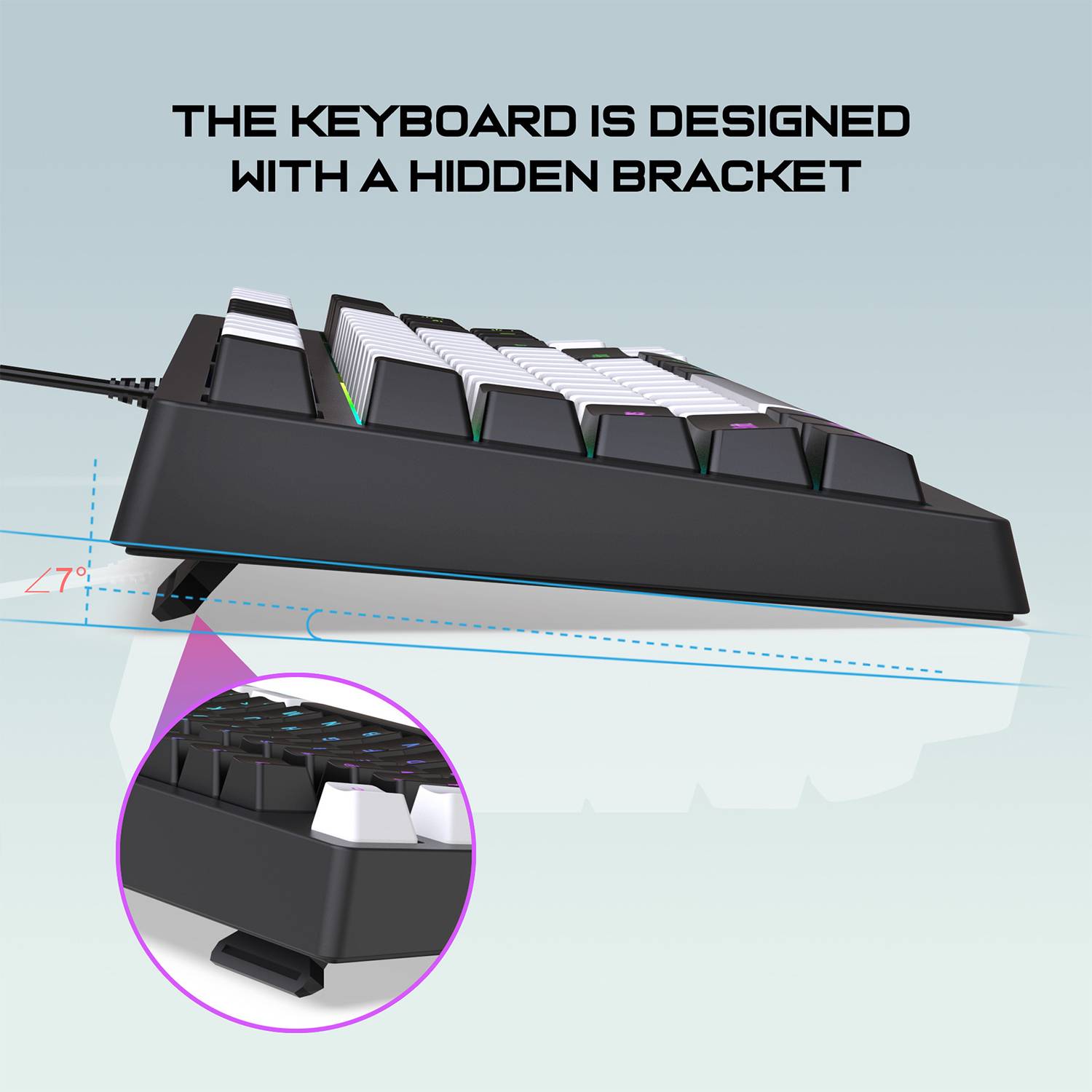 USB Illuminated 87 Keys Wired Gaming Keyboard 5