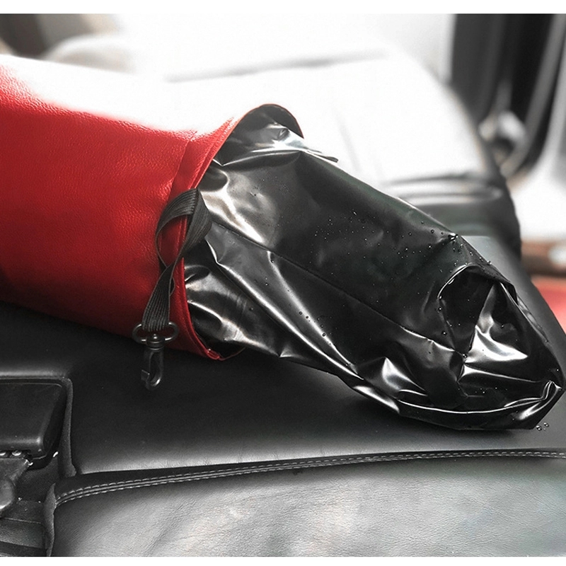 Collapsible Waterproof Portable PU Leather Car Trash Can 14