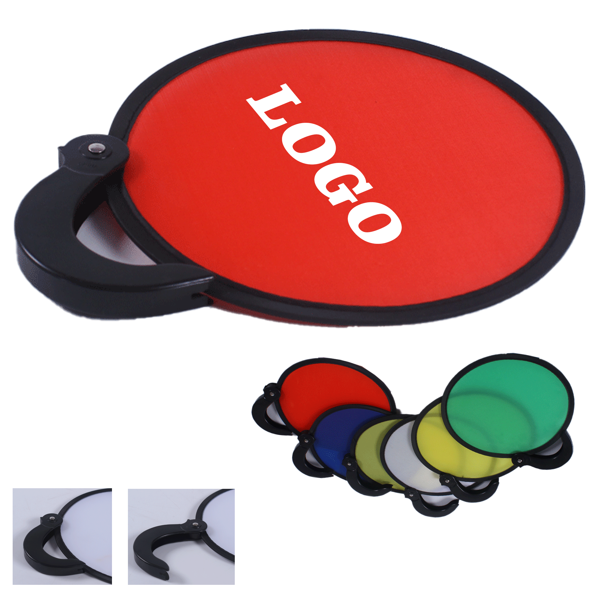 Nylon Pop Up Folding Fan Flying Disc with Handle MOQ 100pcs 2
