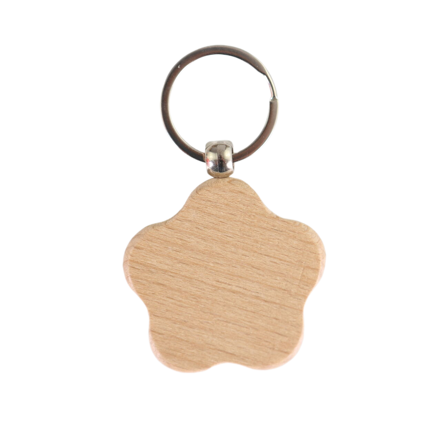 Wooden Flower Shape Keychain 1