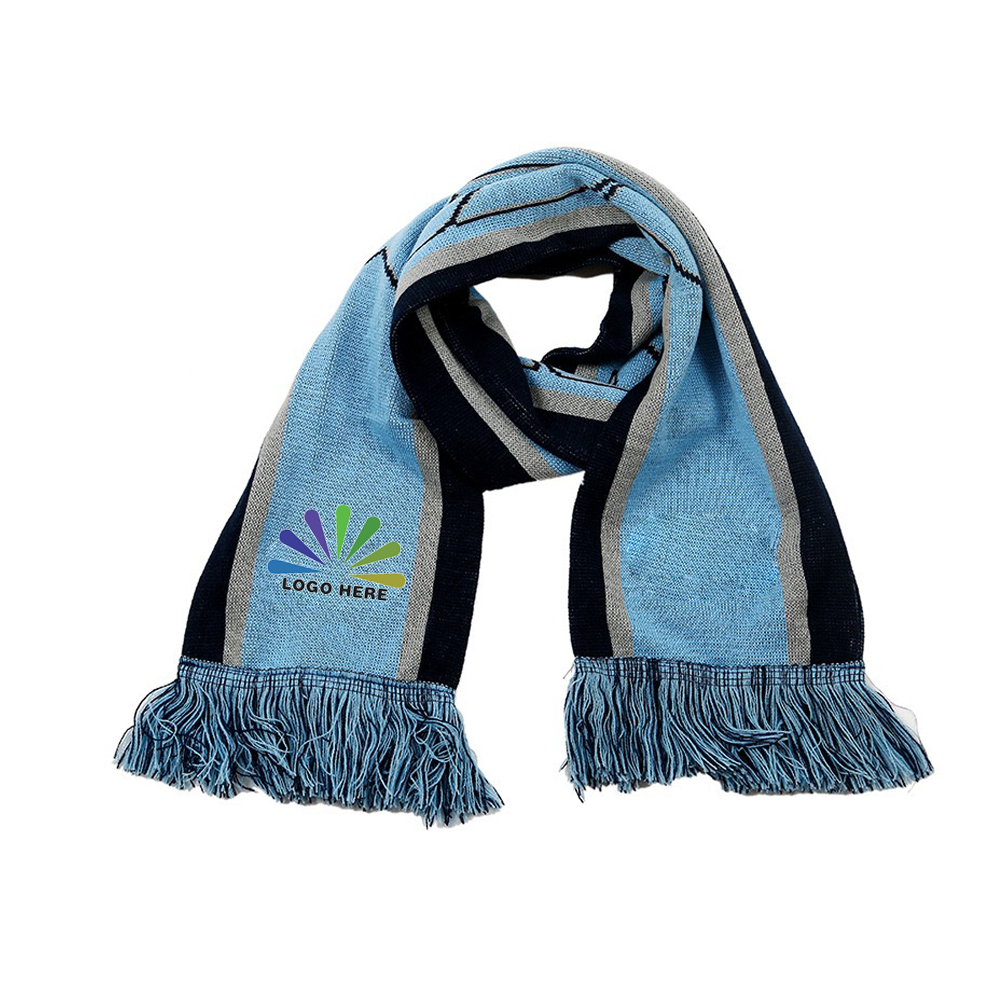 Double-Sided Logo Acrylic Knit Fan Scarf 1