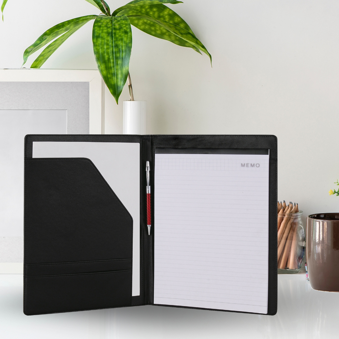 Leatherette Padfolio with Interior Pockets, Pen Holder & Notepad 2