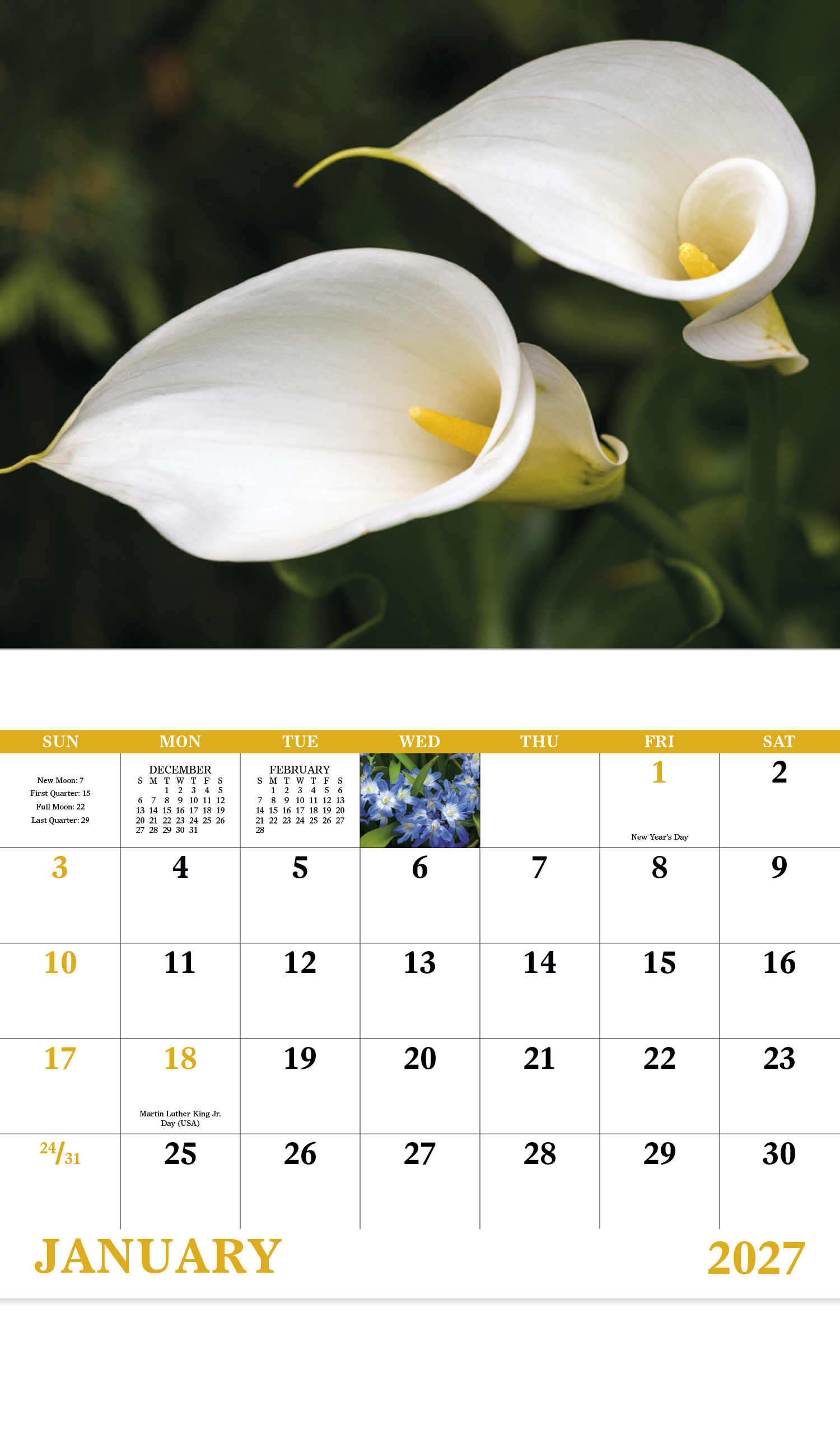 Good Value™ Flowers - Stapled Calendar 41