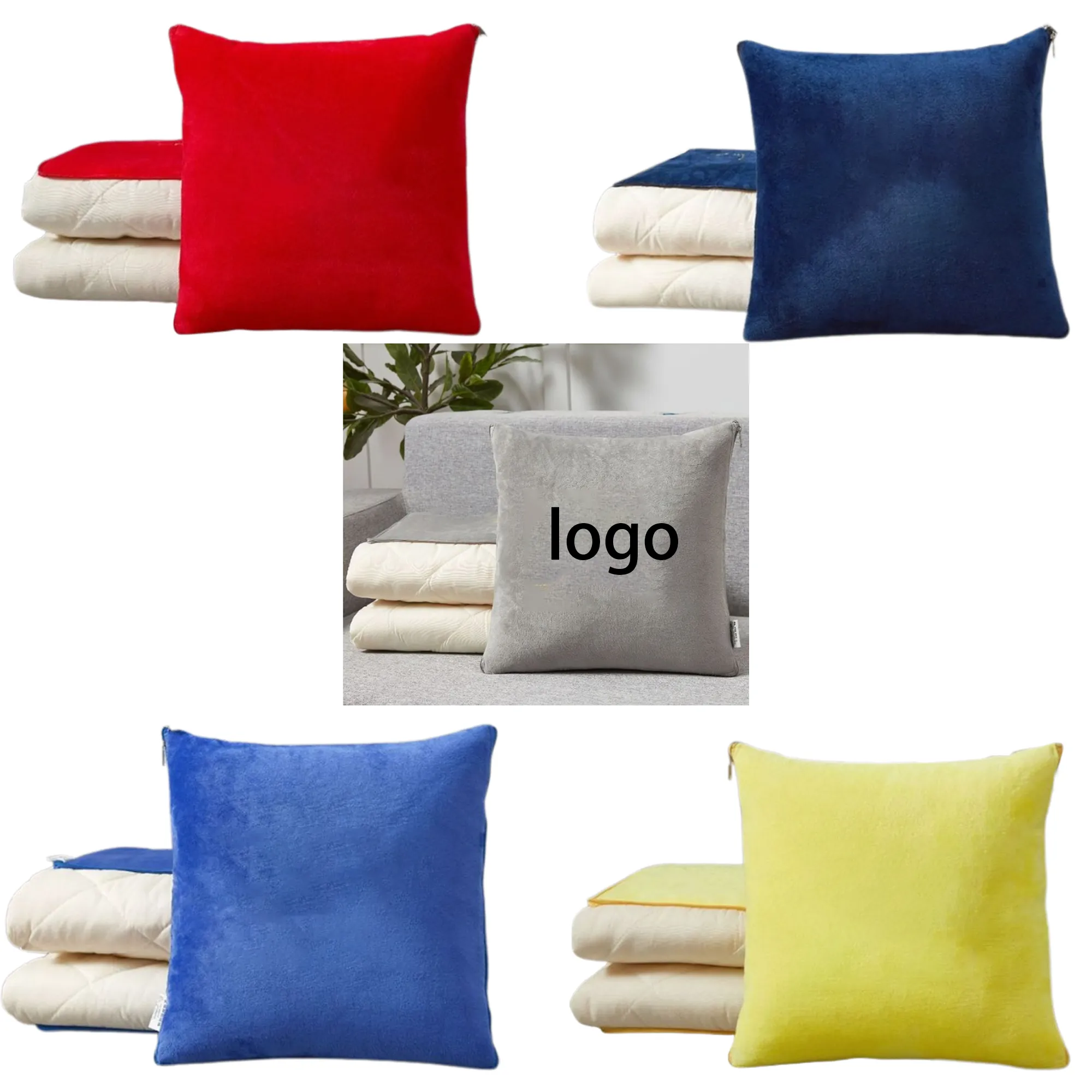 16" x 16" 2 In 1 Cushion Pillow Blanket 3