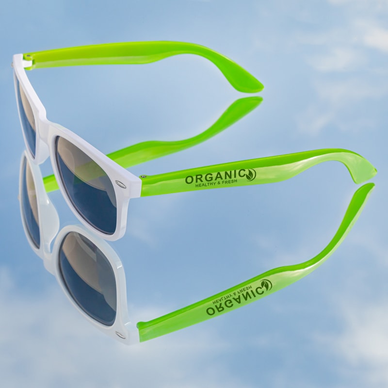 Custom White Frame Plastic Sunglasses 36