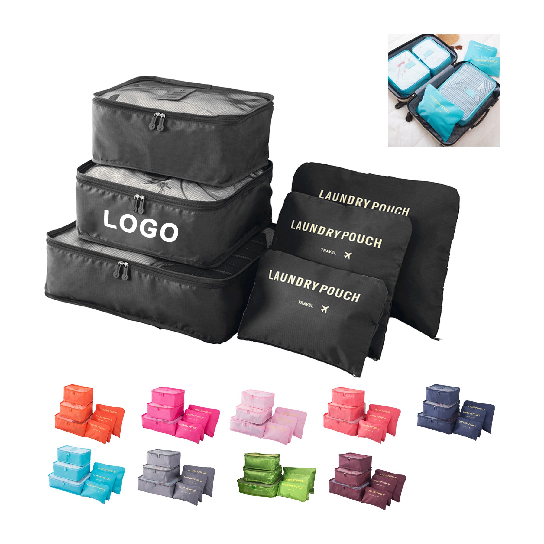 3 Pack Zippered Packing Cubes 2