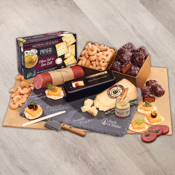 Genuine Slate Cheese Plate with Party Favorites