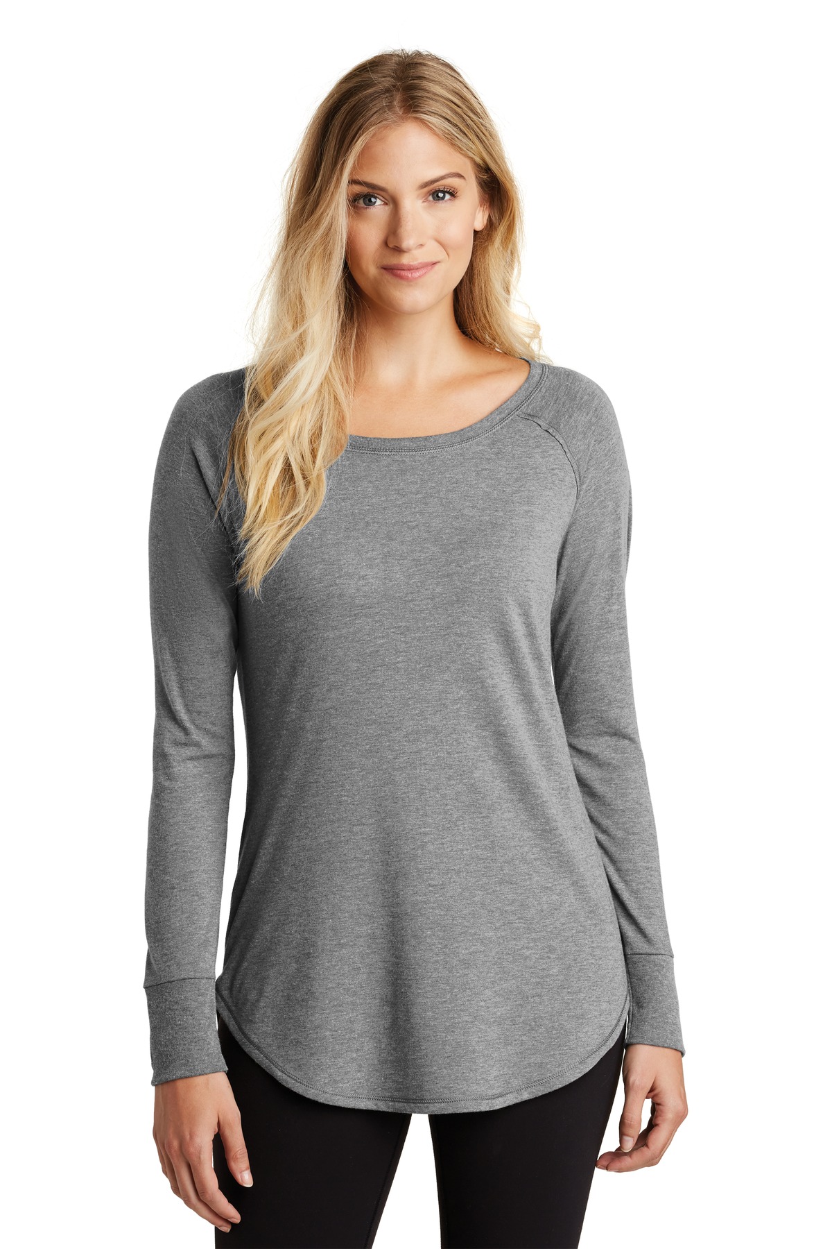 District Women's Perfect Tri Long Sleeve Tunic Tee. DT132L 29