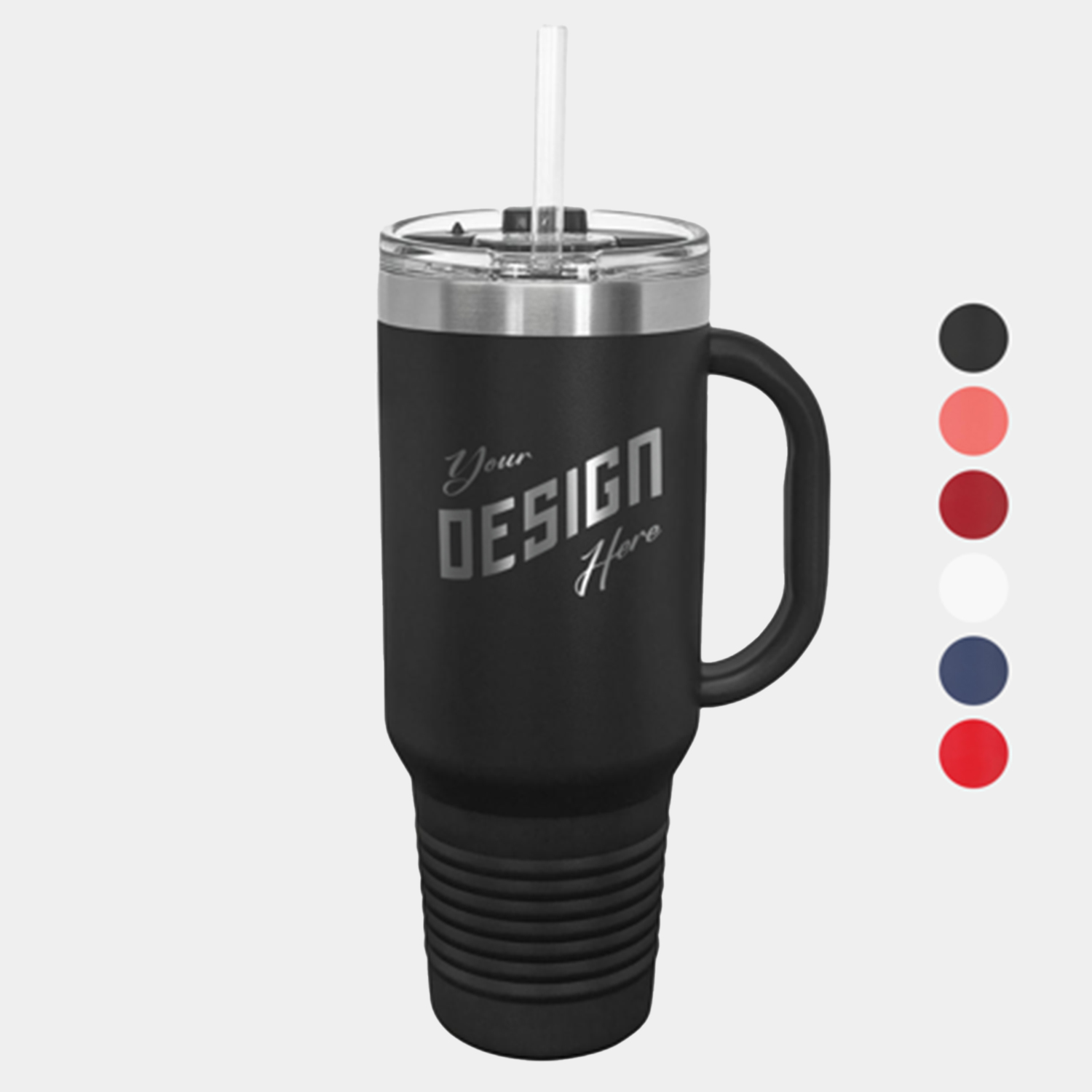 40 oz Polar Camel® Stainless Steel Insulated Travel Mug Tumbler w/ Straw 1
