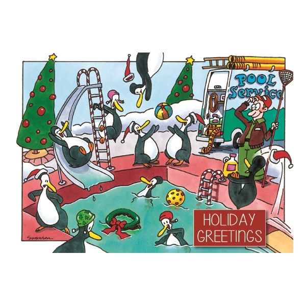 Pool Party Humorous Holiday Greeting Card 2
