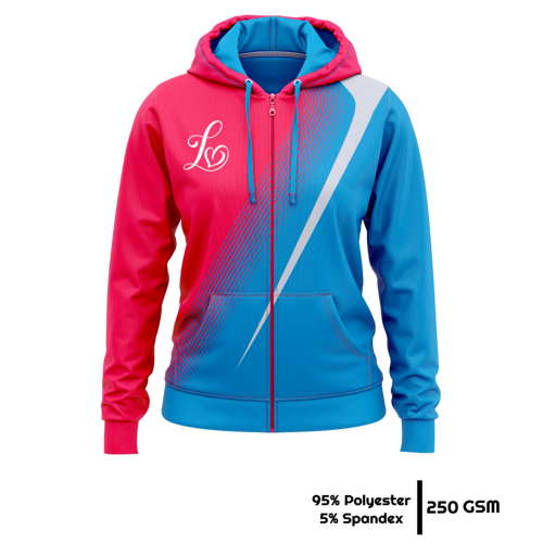 Women's Sublimation 250G Lightweight Full-Zip Hoodie 1