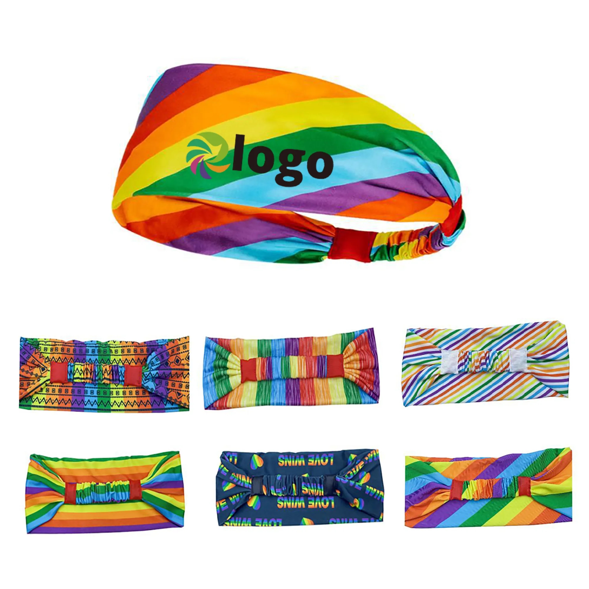 Rainbow Pride Sports Headbands Moq 50pcs 5
