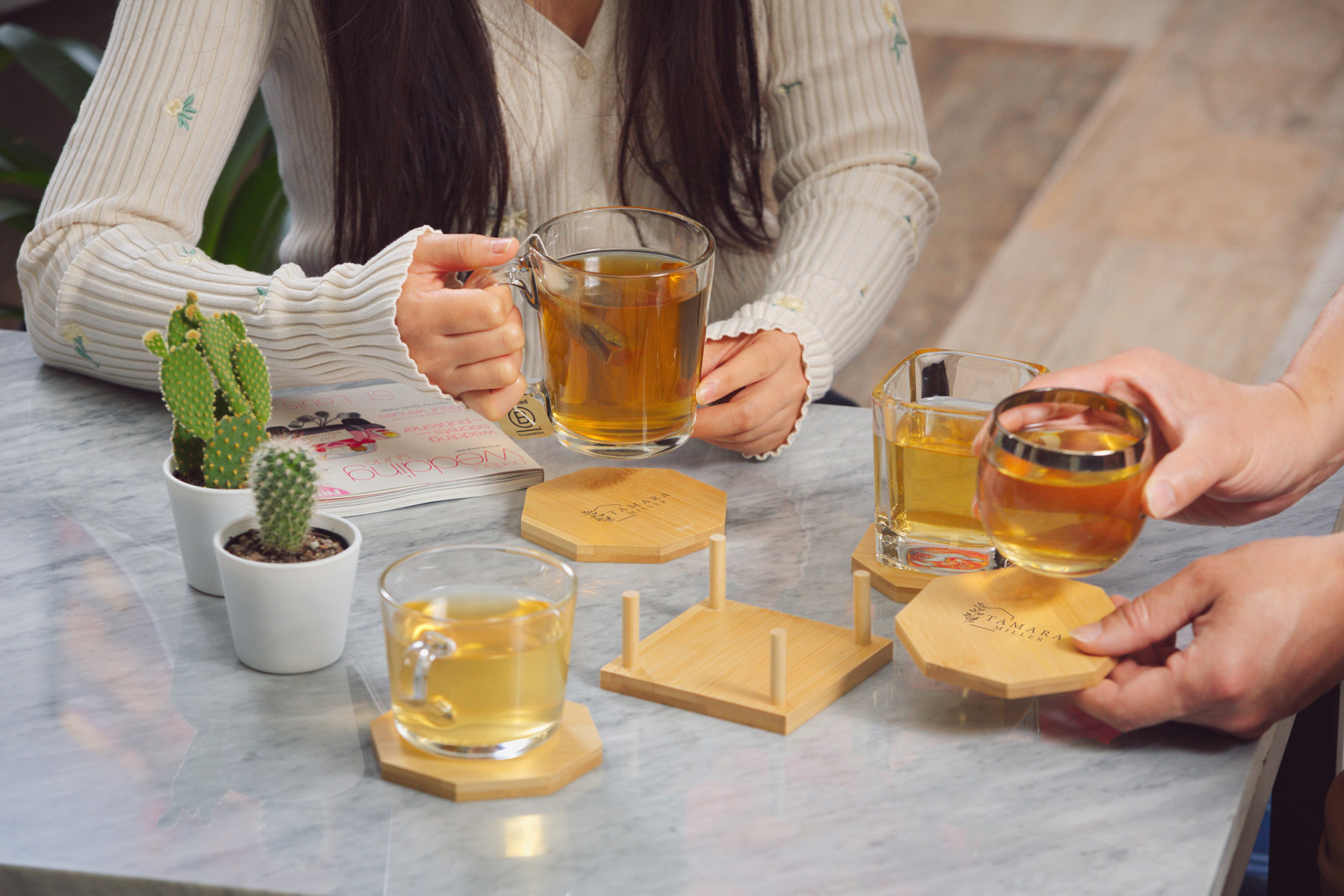 Bamboo 4-Piece Coaster Set 2