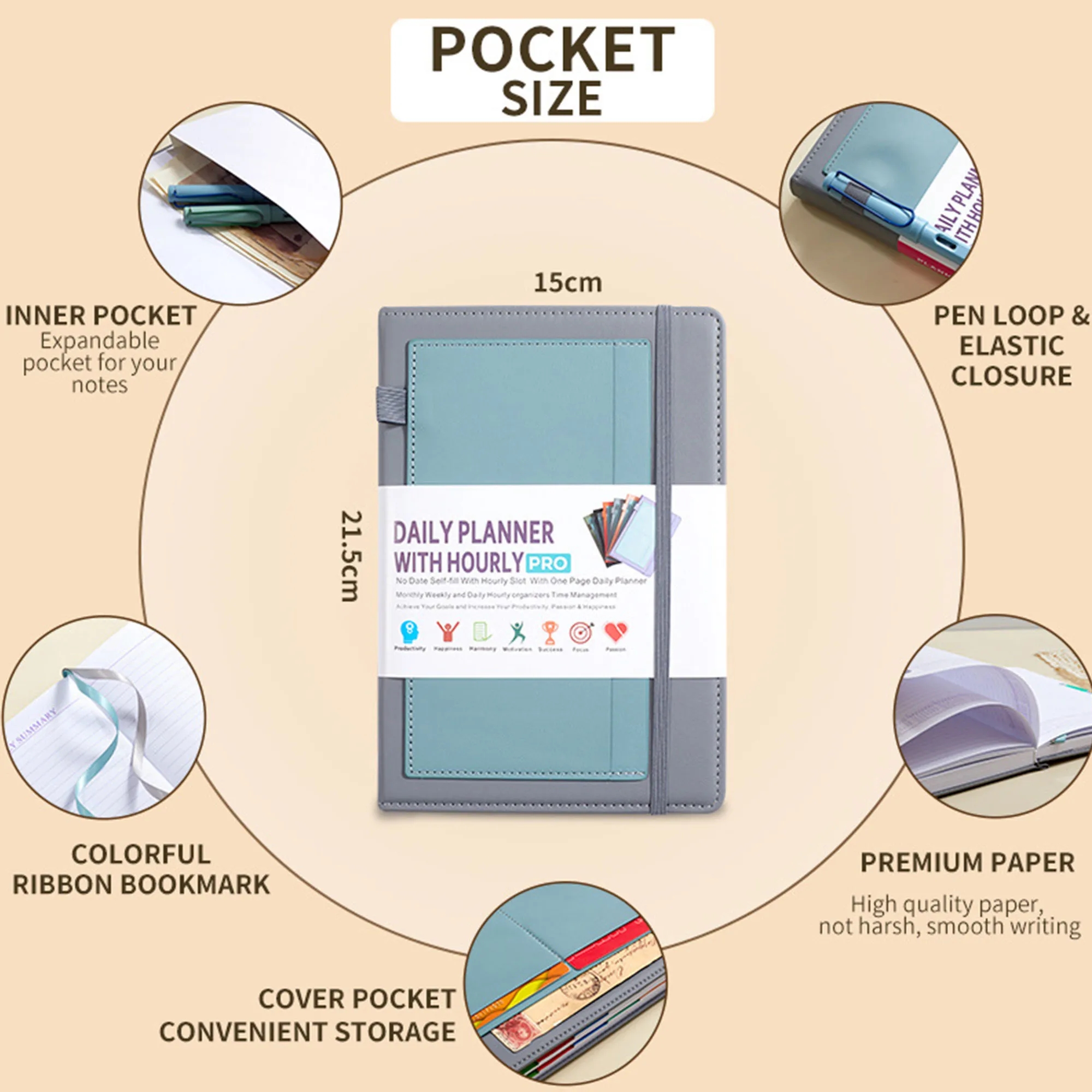 Premium Self Filling Daily Planner No Date A5 Notebook 2
