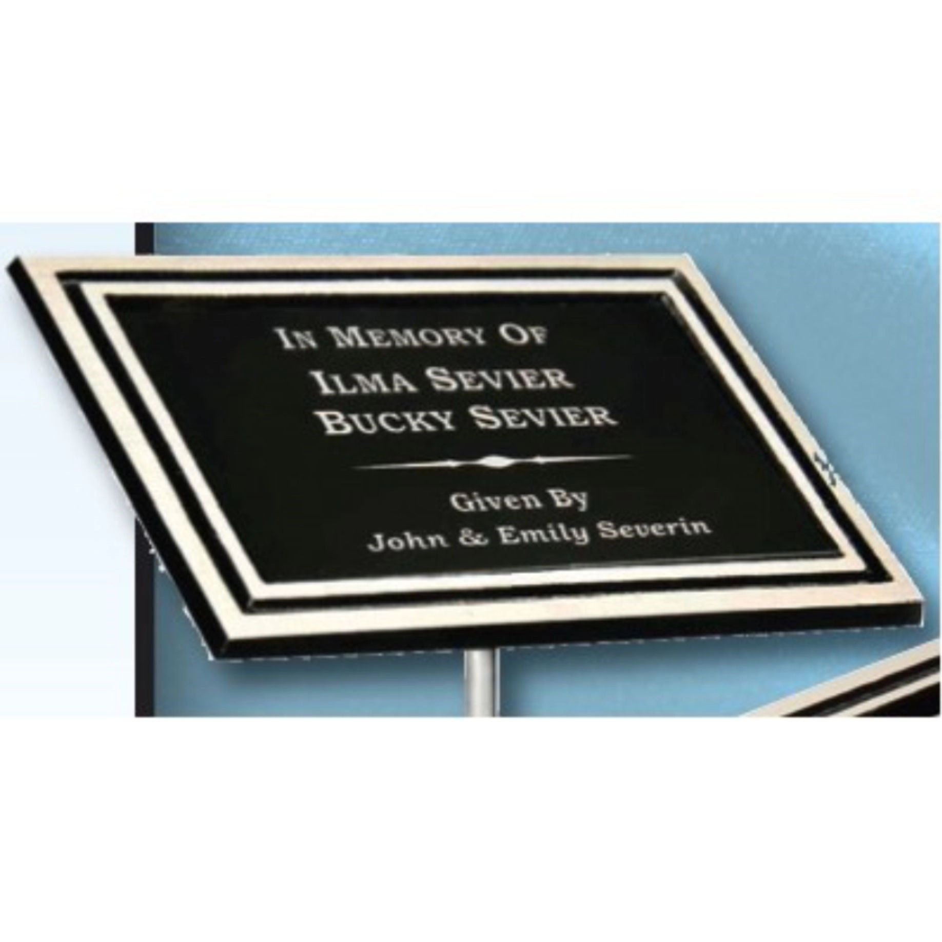 Black/Silver Cast Aluminum Garden Sign W/ 24" Stake 1