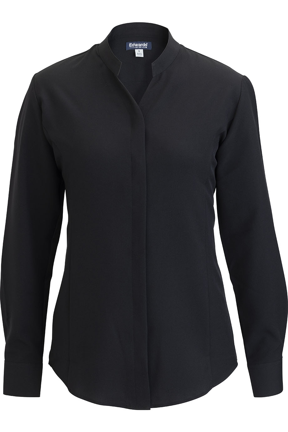 Flexbatiste Stand Up Collar Long Sleeve Ladies Shirt