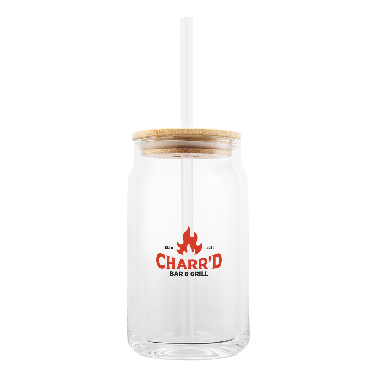 17 Oz. Soda Lime Glass Can With Bamboo Lid 6