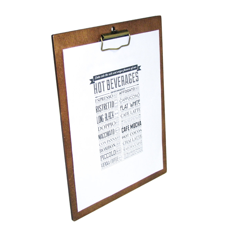 Wood Menu Board w/ Clip 13