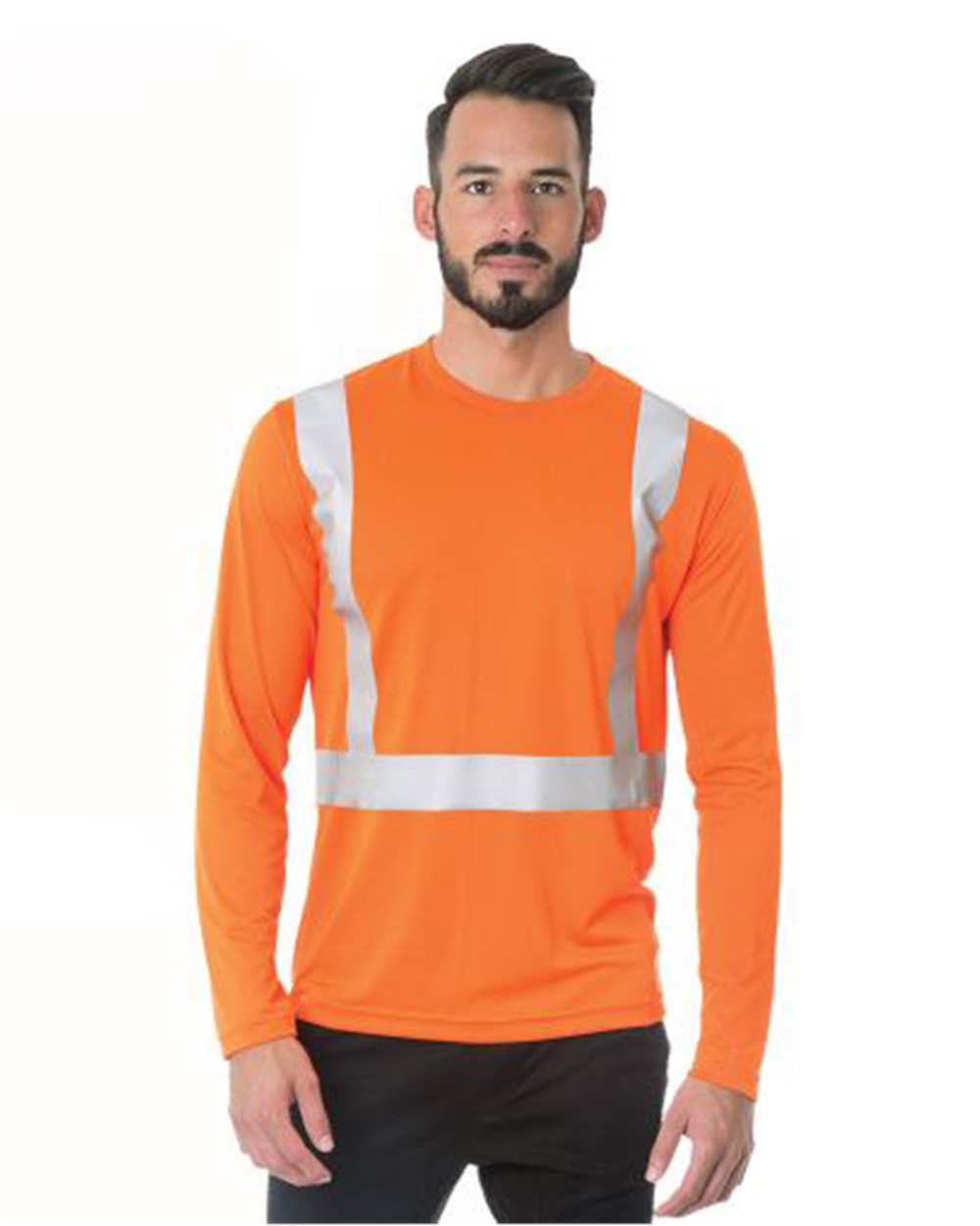 Men's USA-Made Hi-Visibility Long Sleeve Performance T-Shirt - 3742 4