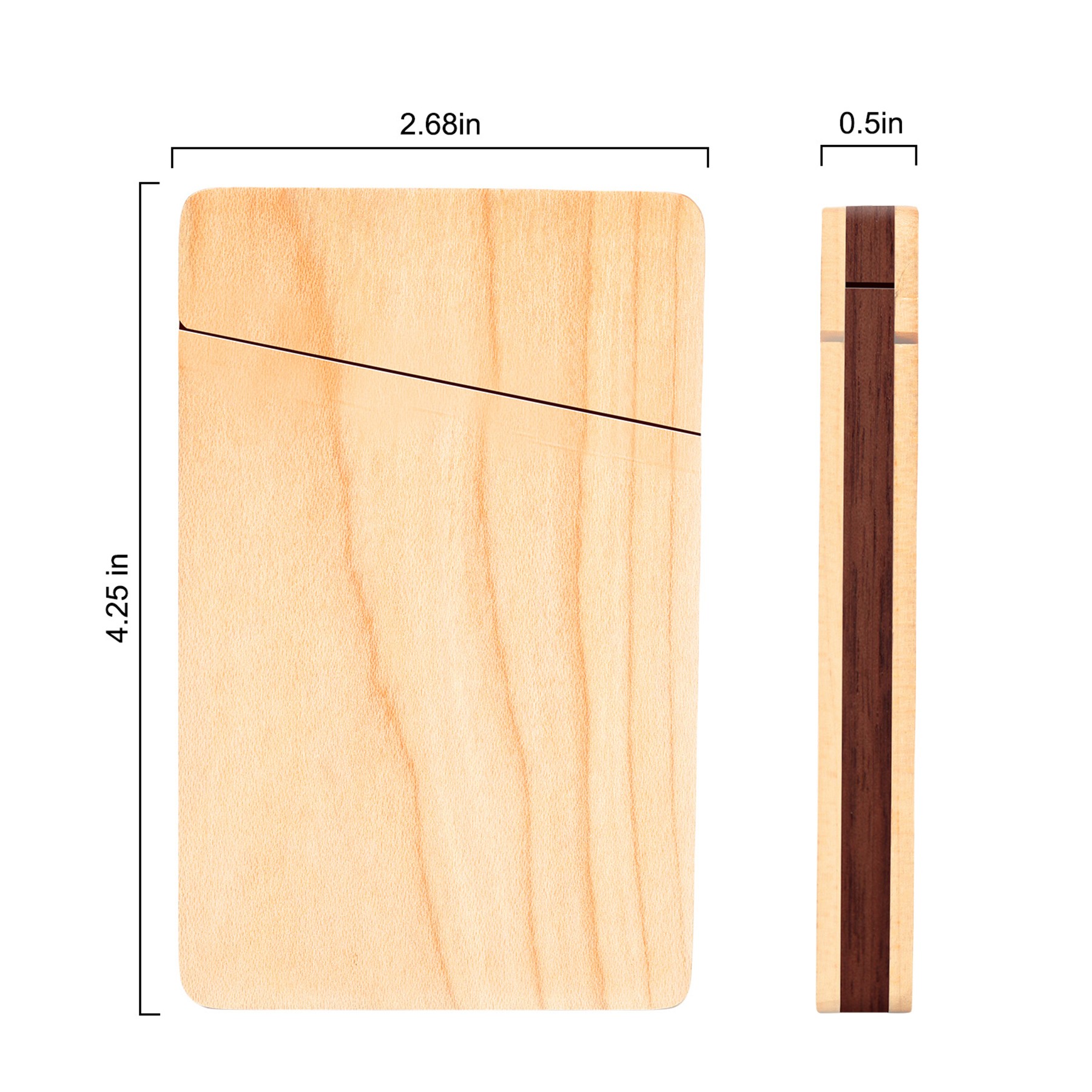 Walnut Business Card Holder Case with Magnetic Closure Portable 3