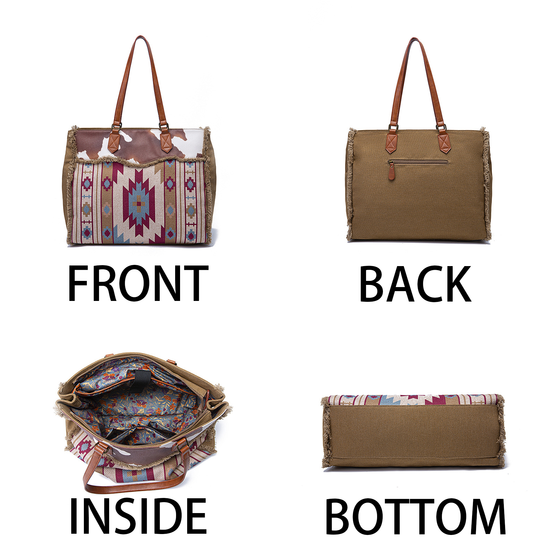 Canvas Cotton Linen Vintage Tote Bag 2