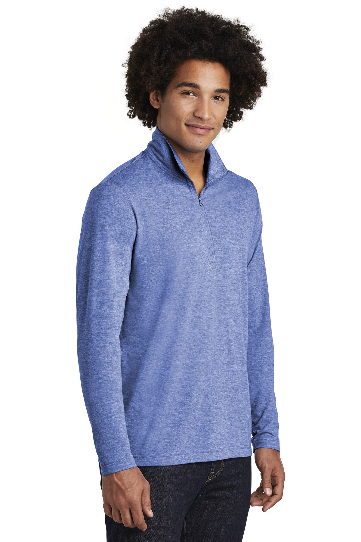 Sport-Tek PosiCharge Tri-Blend Wicking 1/4-Zip Pullover. ST407, custom hoodie or sweatshirt with logo imprint 8