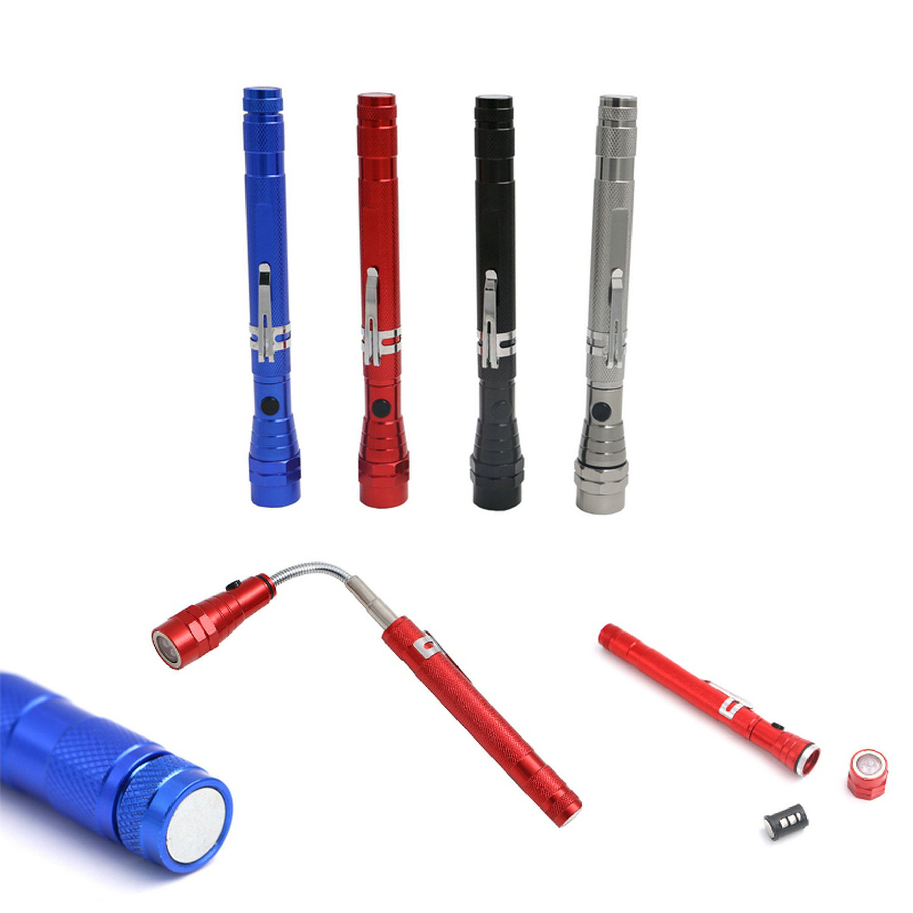 Telescopic Aluminum Flashlight With Magnet 1