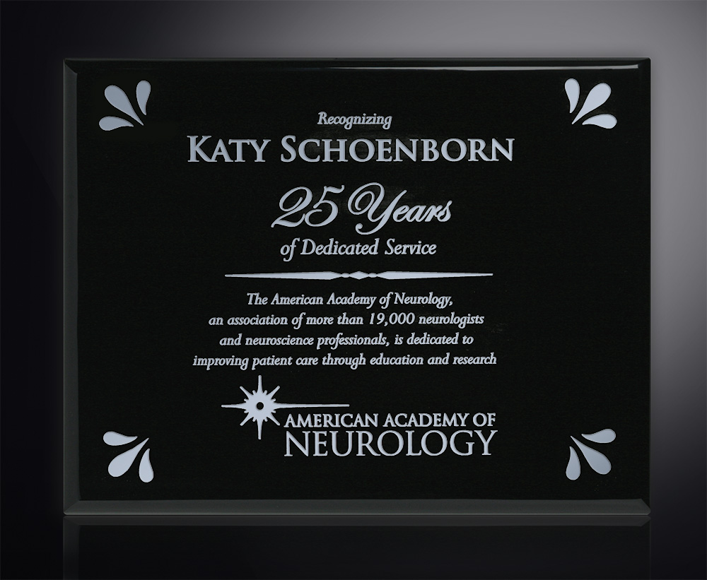 Aberdeen Black Laser Plaque 8