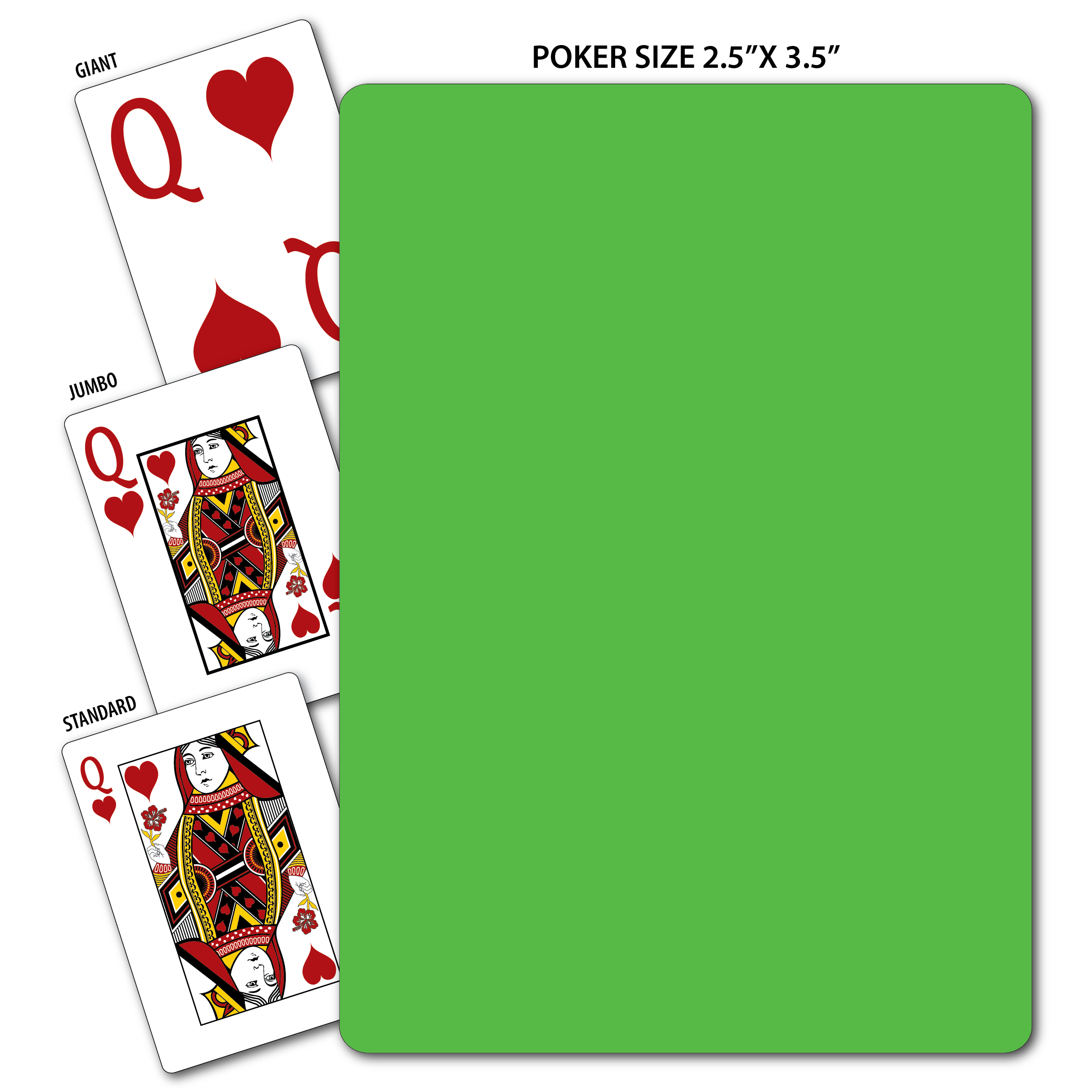 Solid Back Lime Poker Size Playing Cards 4