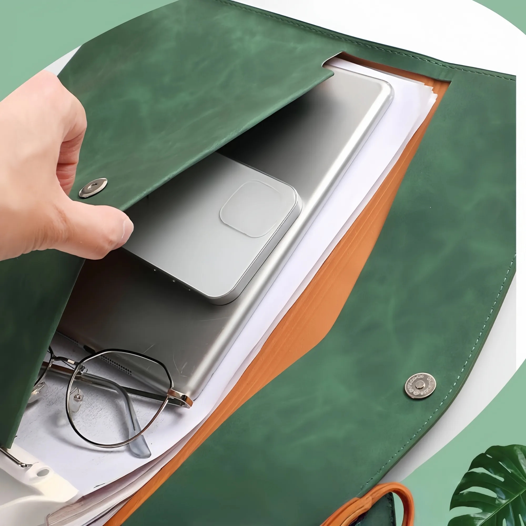 Premium Durable Magnetic Snap Waterproof PU File Folder 6