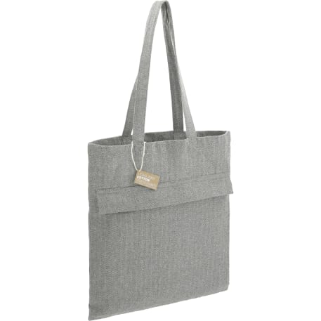 Recycled Cotton Herringbone Tote w/Zip Pocket 46