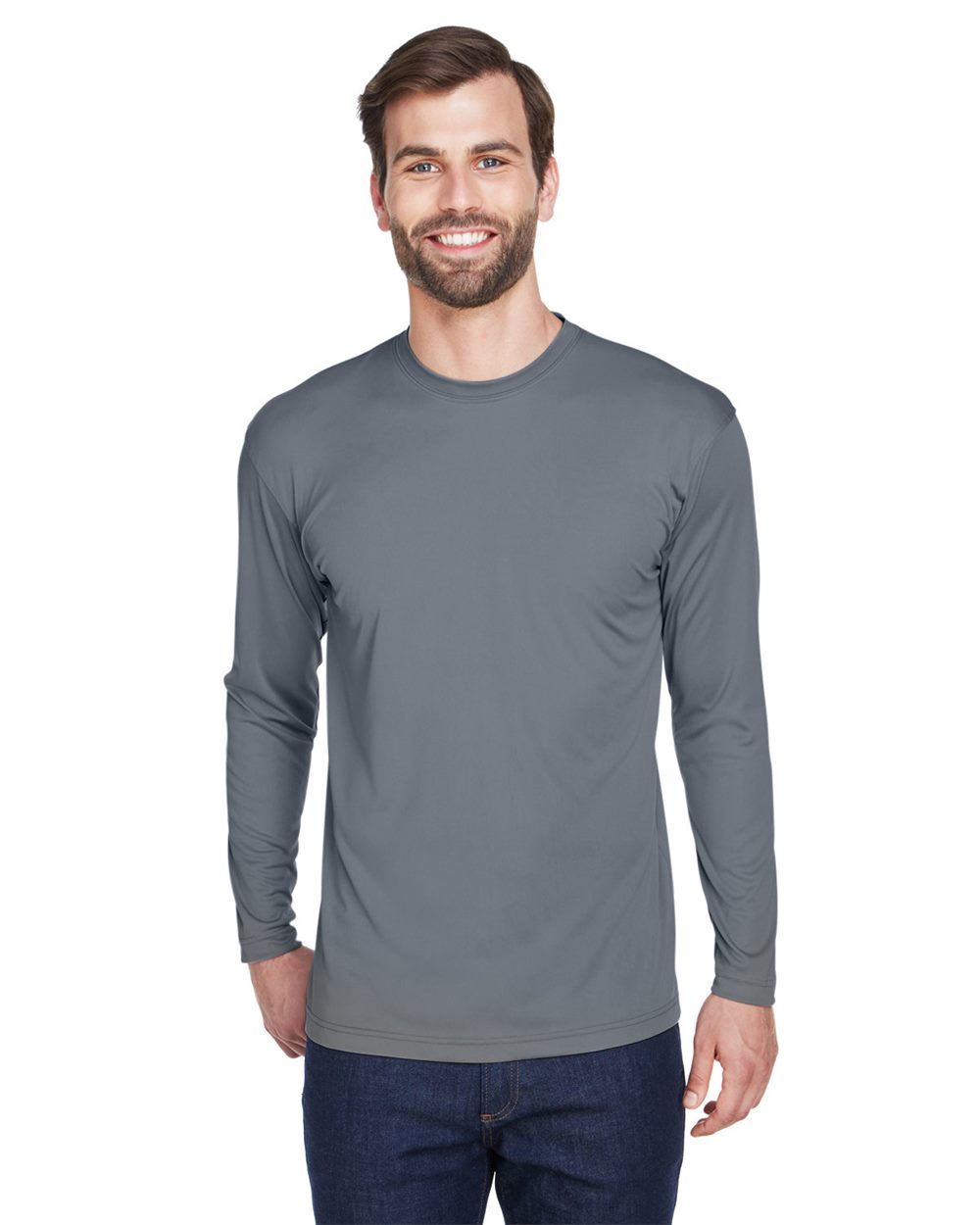 Men's Cool & Dry Sport Long Sleeve Performance Interlock T-Shirt - 8422 63