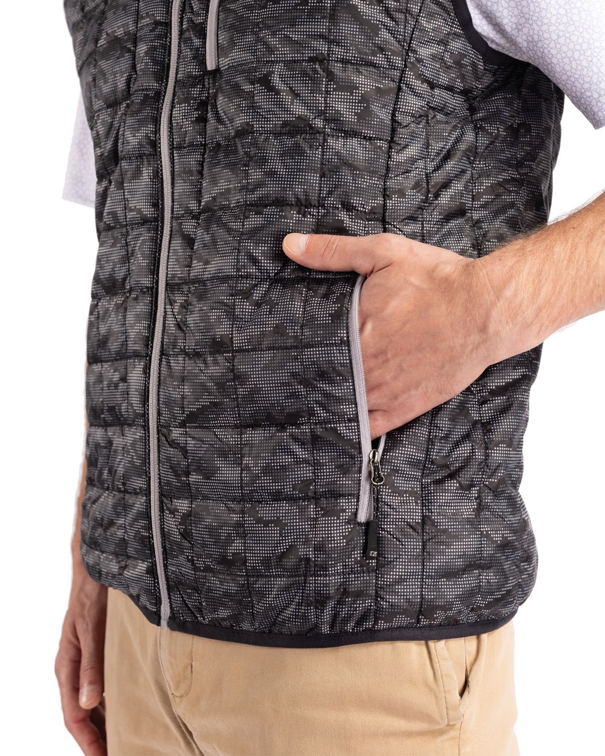 Rainier PrimaLoft Mens Eco Insulated Full Zip Printed Puffer Vest