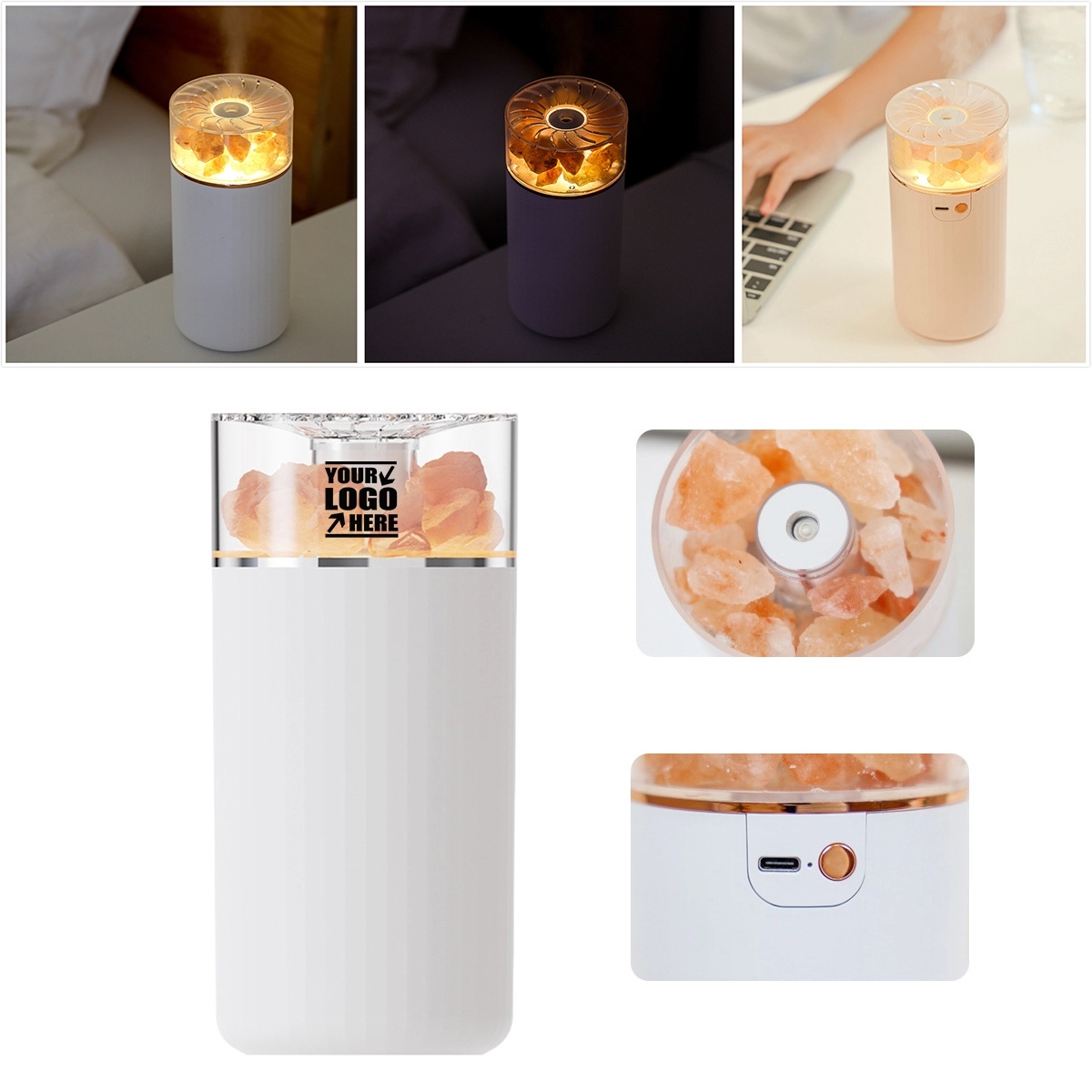 400 ml Himalayan Salt Essential Oil Diffuser Air Humidifier 2