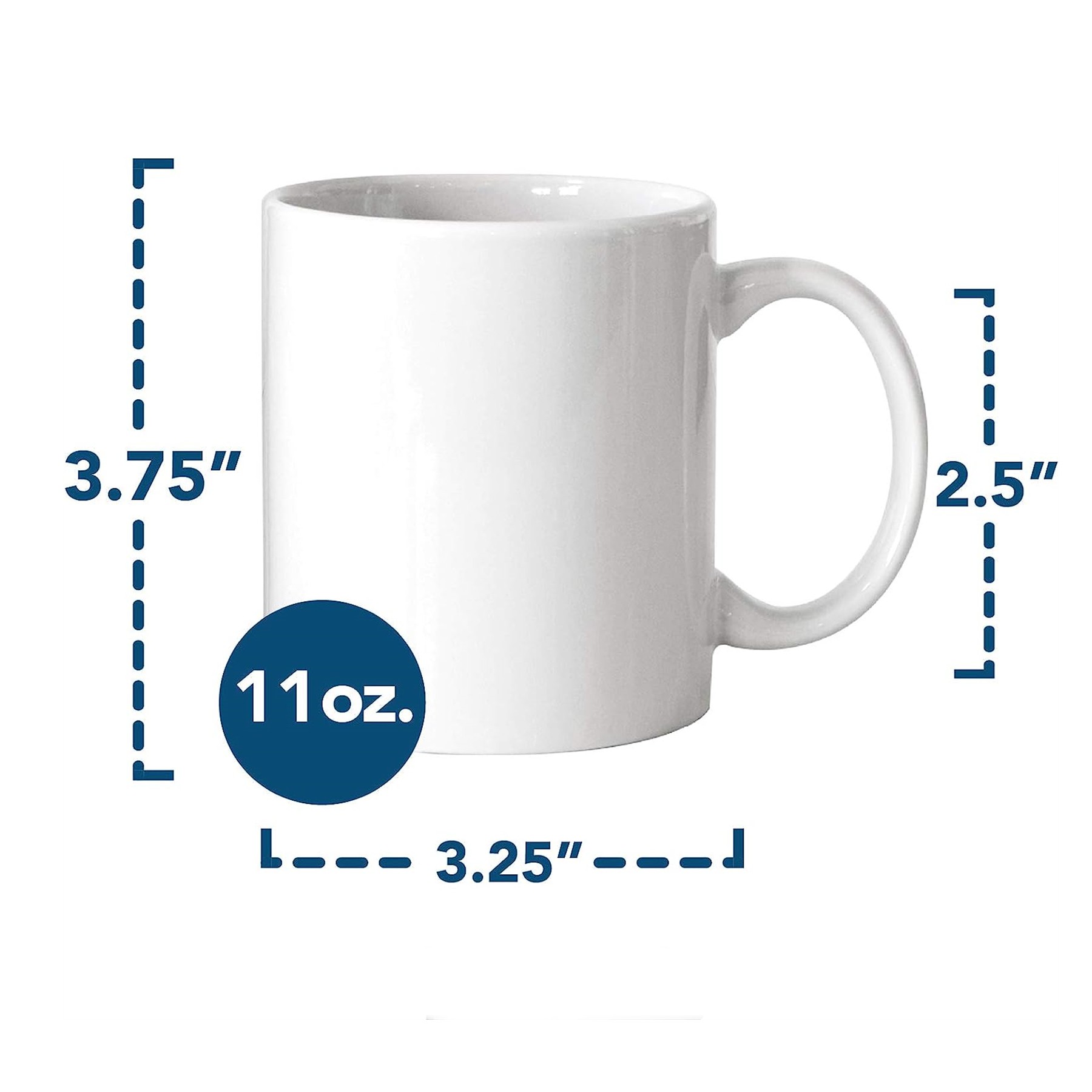 11 Oz Classic White Coffee Mug 2