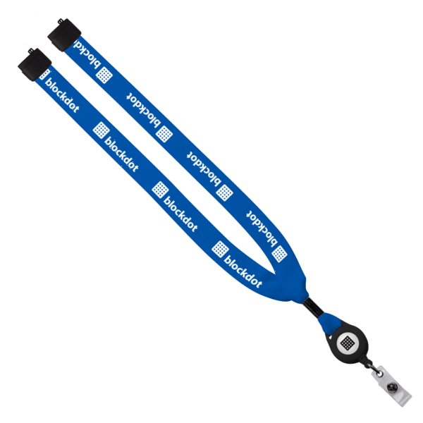 3/4" Cotton Lanyard with Metal Crimp & Retractable Badge Reel 2