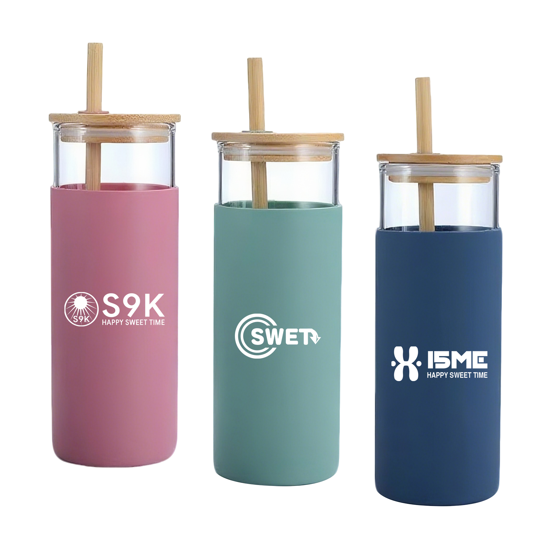 16oz Glass Tumbler With Bamboo Lid & Straw 6