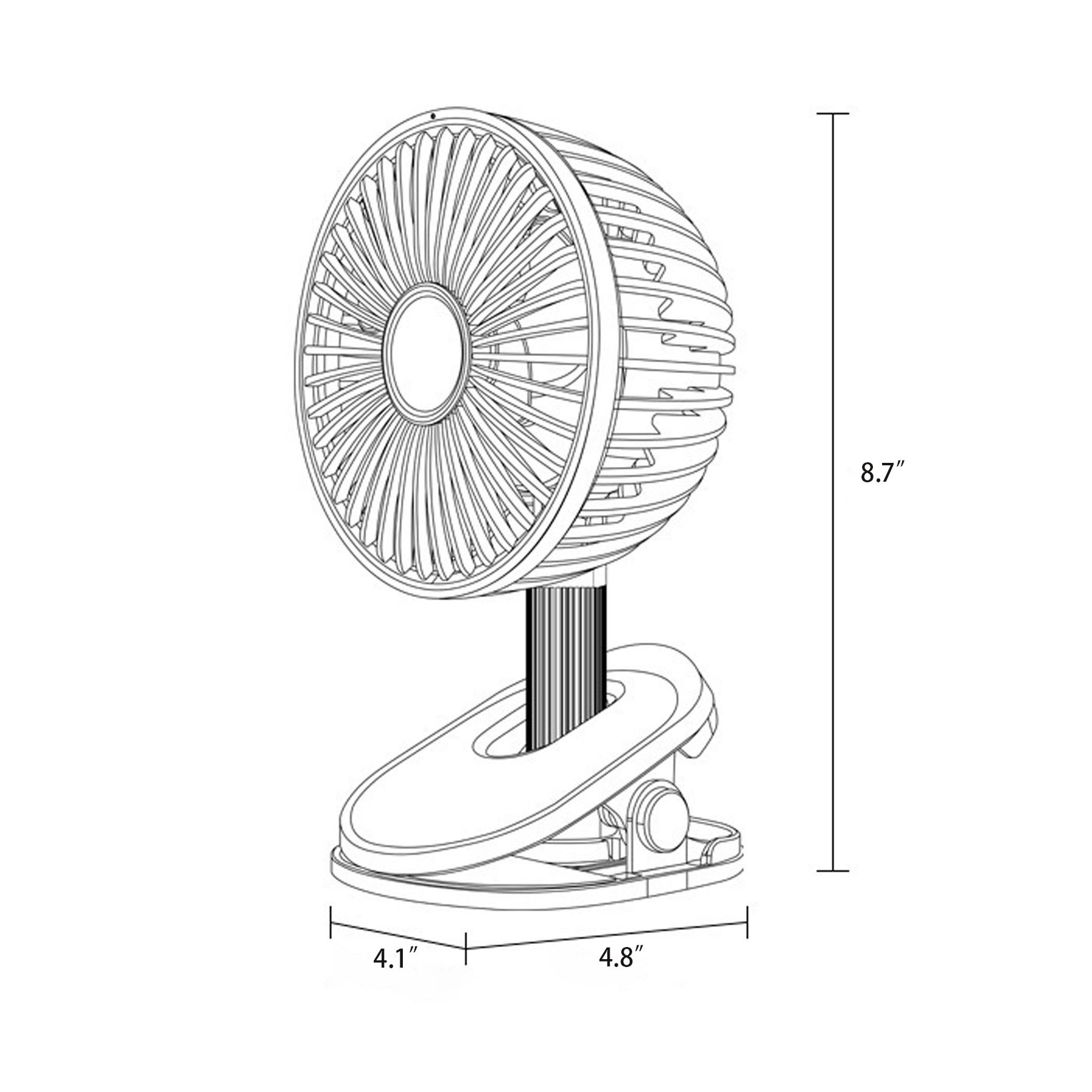 Operated Clip Rechargeable USB Desk Fan 4