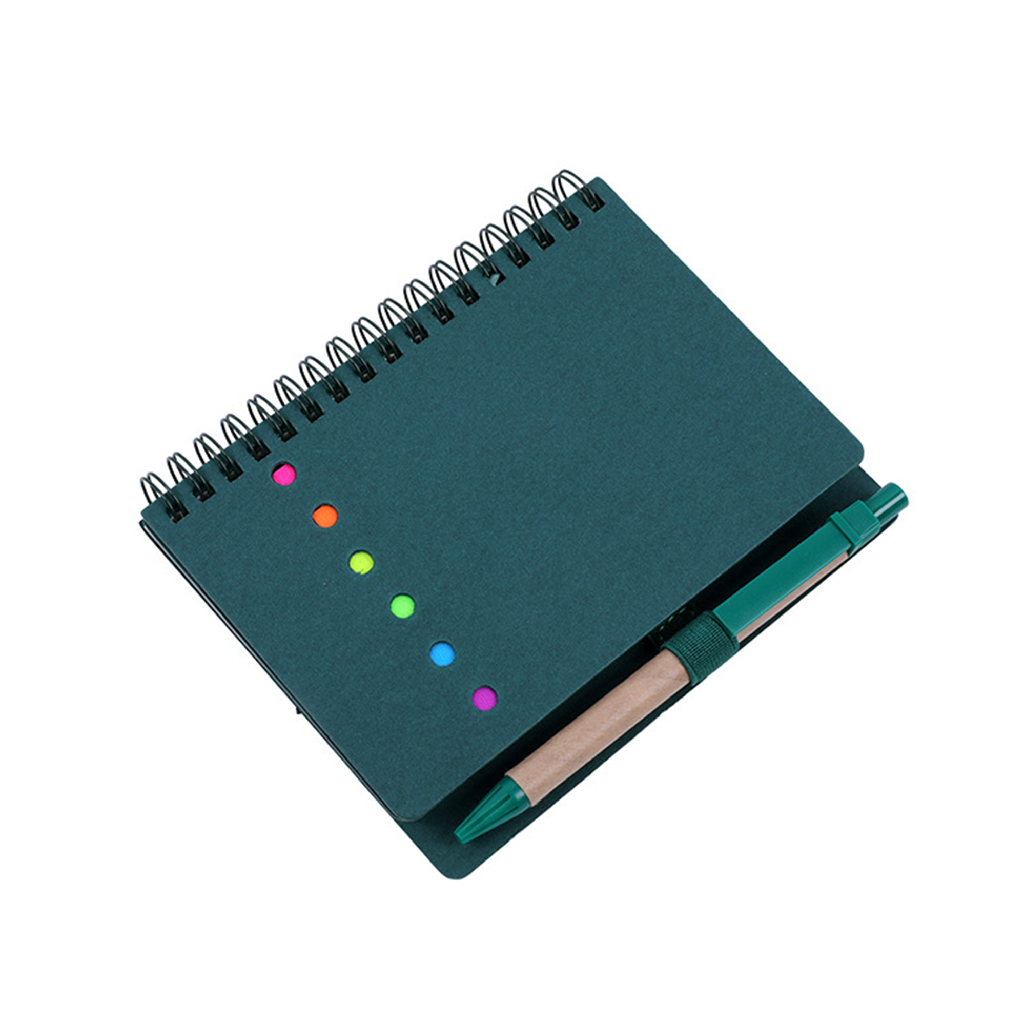 Spiral Bound Notebook Set With Ballpoint Pen And Sticky Notes 6