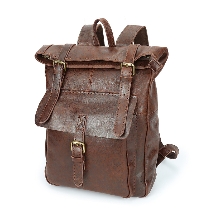 Large Waterproof Leather Backpack for Men and Women 3